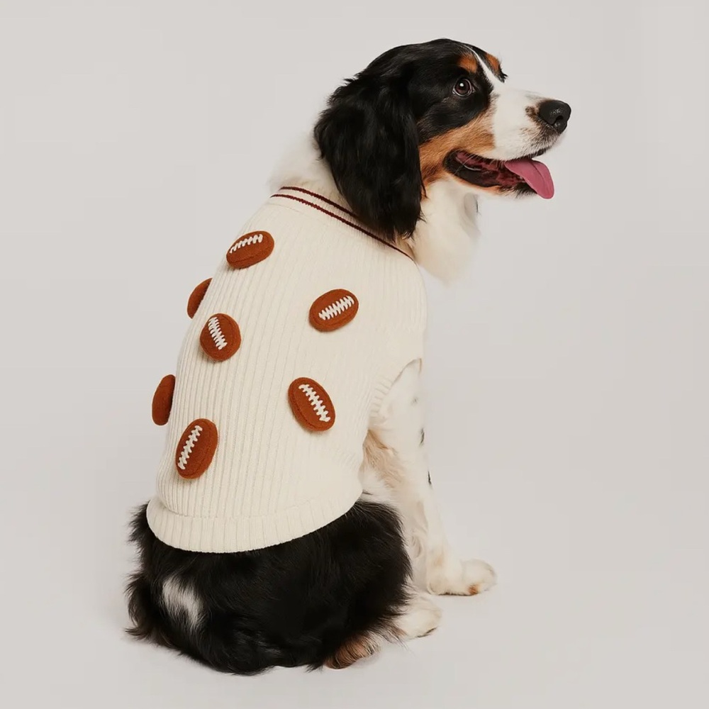 Stylish Dog Sweater with Football Design